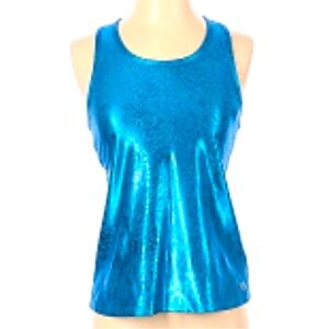 EleVen by Venus Williams Sparkling Blue Tank Top Metallic
